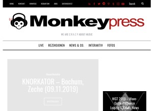 How monkeypress.de looks like on a tablet such as an iPad.