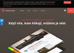 How monkeytracker.cz looks like on a tablet such as an iPad.