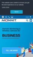 How monnit.com looks like on a mobile device such as an iPhone.