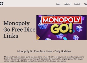 How monopolygodicelinks.systeme.io looks like on a tablet such as an iPad.