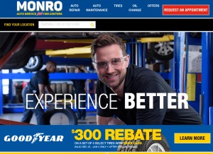 How monro.com looks like on a tablet such as an iPad.