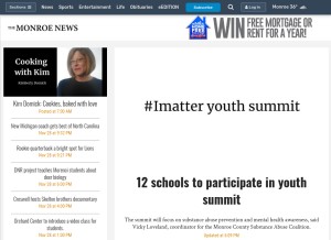 How monroenews.com looks like on a tablet such as an iPad.