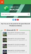 How monster-mcpe.org looks like on a mobile device such as an iPhone.