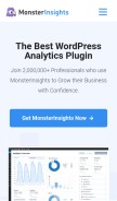 How monsterinsights.com looks like on a mobile device such as an iPhone.