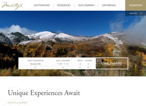 How montagehotels.com looks like on a tablet such as an iPad.