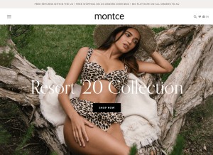 How montce.com looks like on a tablet such as an iPad.