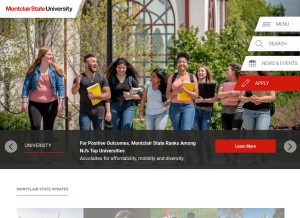 How montclair.edu looks like on a tablet such as an iPad.