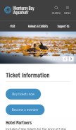 How montereybayaquarium.org looks like on a mobile device such as an iPhone.