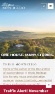 How monticello.org looks like on a mobile device such as an iPhone.