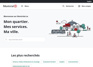 How montreal.ca looks like on a tablet such as an iPad.