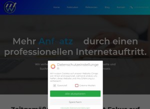 How monument-webdesign.de looks like on a tablet such as an iPad.