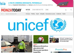 How monzatoday.it looks like on a tablet such as an iPad.