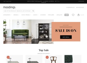How moodings.com looks like on a tablet such as an iPad.