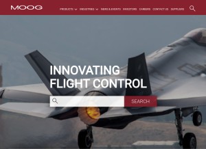 How moog.com looks like on a tablet such as an iPad.