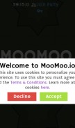How moomoo.io looks like on a mobile device such as an iPhone.