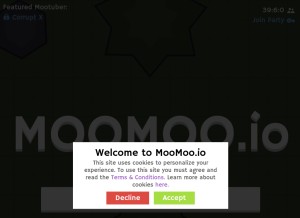 How moomoo.io looks like on a tablet such as an iPad.