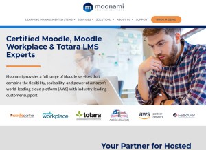 How moonami.com looks like on a tablet such as an iPad.
