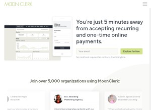 How moonclerk.com looks like on a tablet such as an iPad.