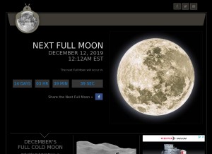 How moongiant.com looks like on a tablet such as an iPad.