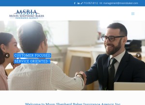 How moonsbaker.com looks like on a tablet such as an iPad.