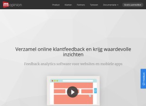 How mopinion.nl looks like on a tablet such as an iPad.