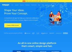 How moqups.com looks like on a tablet such as an iPad.