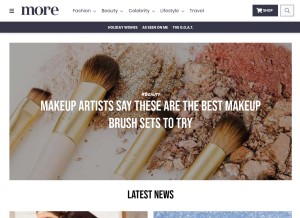 How more.com looks like on a tablet such as an iPad.