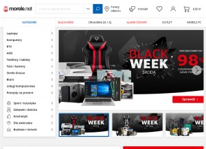 How morele.net looks like on a tablet such as an iPad.