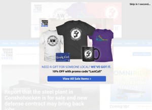 How morethanthecurve.com looks like on a tablet such as an iPad.