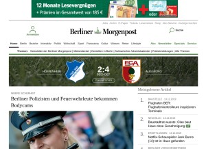 How morgenpost.de looks like on a tablet such as an iPad.