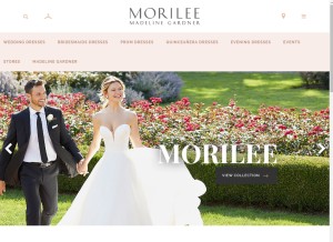 How morilee.com looks like on a tablet such as an iPad.