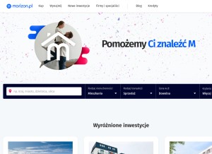 How morizon.pl looks like on a tablet such as an iPad.