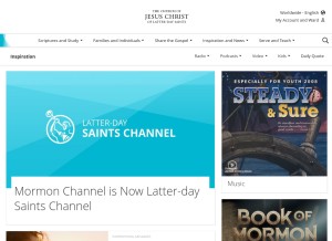 How mormonchannel.org looks like on a tablet such as an iPad.