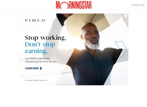 How morningstar.com looks like on a tablet such as an iPad.