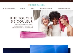 How moroccanoil.com looks like on a tablet such as an iPad.