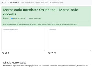 How morsecodeinfo.com looks like on a tablet such as an iPad.