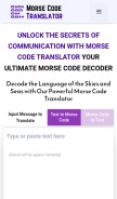 How morsecodetranslator.net looks like on a mobile device such as an iPhone.