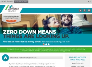 How mortgagecenter.com looks like on a tablet such as an iPad.
