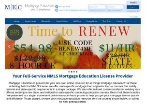 How mortgageeducators.com looks like on a tablet such as an iPad.