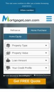 How mortgageloan.com looks like on a mobile device such as an iPhone.