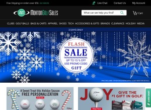 How mortongolfsales.com looks like on a tablet such as an iPad.