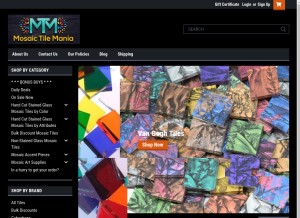 How mosaictilemania.com looks like on a tablet such as an iPad.