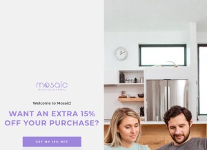 How mosaicweightedblankets.com looks like on a tablet such as an iPad.