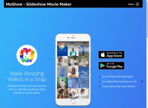 How moshowapp.com looks like on a tablet such as an iPad.