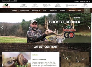 How mossyoak.com looks like on a tablet such as an iPad.