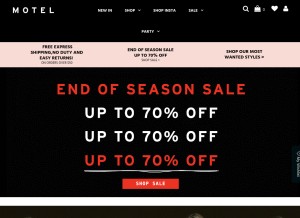 How motelrocks.com looks like on a tablet such as an iPad.