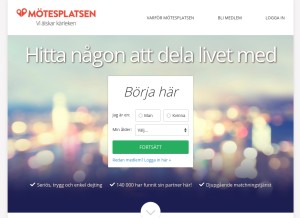 How motesplatsen.se looks like on a tablet such as an iPad.