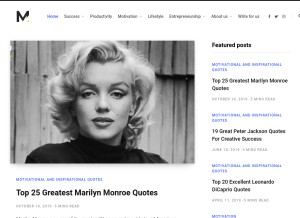 How motivationgrid.com looks like on a tablet such as an iPad.