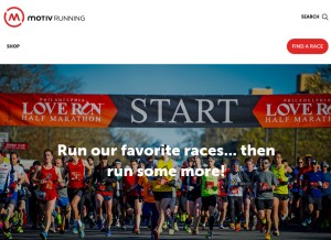 How motivrunning.com looks like on a tablet such as an iPad.