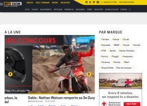 How moto-station.com looks like on a tablet such as an iPad.